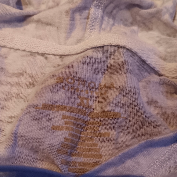 3 for $23 tops!! Sonoma Lightweight Cropped Sleeve Ombre Hoodie, Size XL - Picture 3 of 3